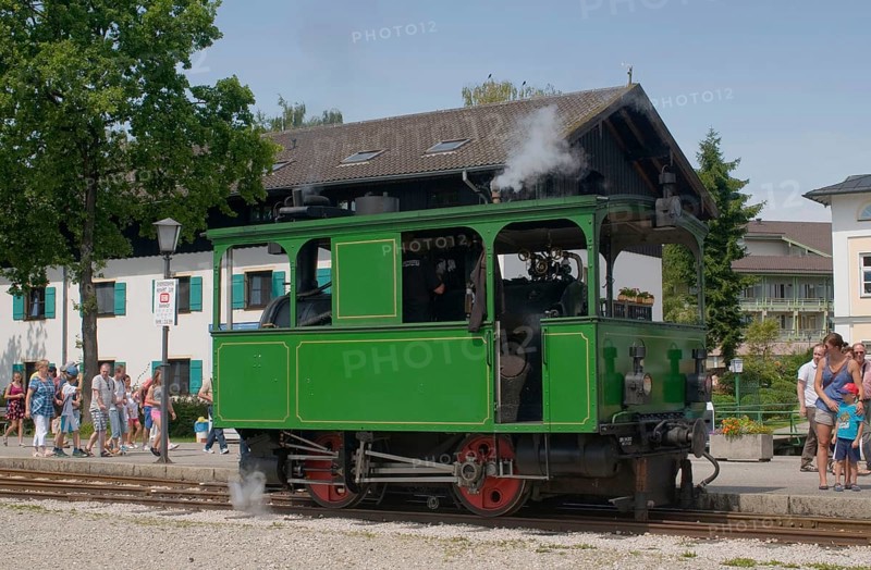 Europe, Germany, Bavaria, Chiemsee, Chiemgau, Prien-Stock, Chiemseebahn, narrow-gauge railway, steam locomotive from 1887, Prien, Bavaria, Germany, Europe