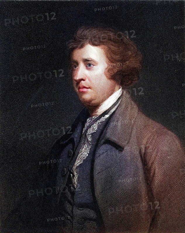 Edmund Burke 1729-1797, British statesman, parliamentary orator and political thinker. From the book Gallery of Portraits, 1833, Historic, digitally restored reproduction from a 19th century original, Record date not stated