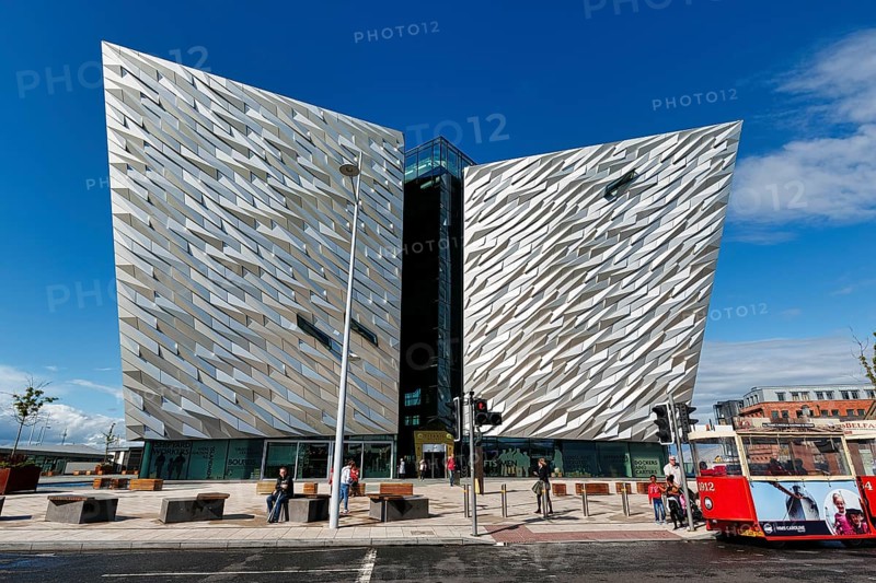 Titanic Belfast Visitor Centre, museum, modern architecture, architect Eric Kuhne, Titanic Quarter, Belfast, Antrim, Northern Ireland, Great Britain