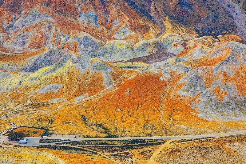 Nisyros volcano, high anlgle view, Nisyros Island, Dodecanese Islands, Greece, Europe
