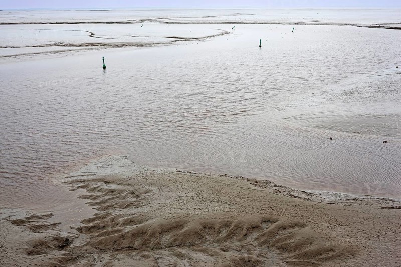 Low tide, mudflats, Dollart, Nieuwe Statenzijl, Netherlands