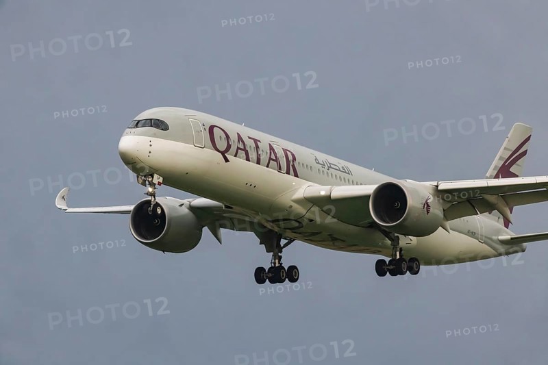 Aircraft approaching Zurich Airport. Registration: A7-ALP, Airbus A350-941, Qatar Airways. Zurich, Switzerland, Europe