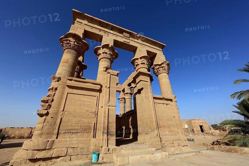 Temple of Isis, Temple of Isis of Philae on the island of Agilkia, Temple of Isis, Kiosk of Trajan, part of the temple complex, Africa, Upper Egypt, Egypt, Africa