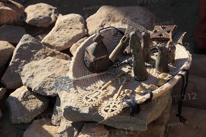 Souvenirs from Ethiopia, crosses and necklaces, Ethiopia, Africa