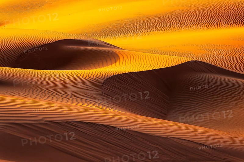 Wind-sculpted sand structure in the Rub al Khali desert, Dhofar province, Arabian Peninsula, Sultanate of Oman
