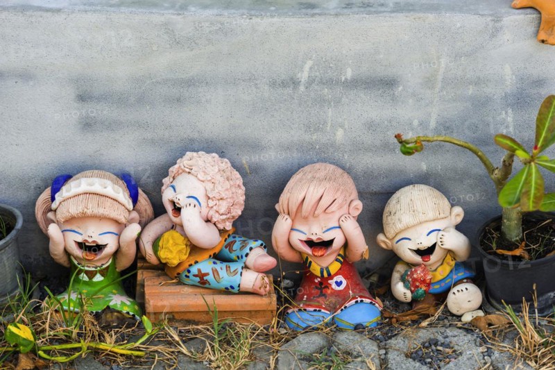 Clay Dolls, Laughing clay figures in the garden, asian, figure, children, childhood, laughing, fun, positive, clay figures, garden gnome, decoration, typical, happiness, bliss, happiness feeling, funny, tradition, mood, emotion, representation, glad, cheerfulness, culture, cultural, joy, rejoice, garden figures, Thailand, Asia