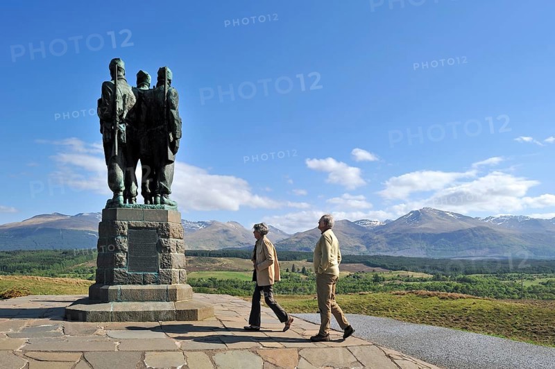 Commando Memorial, bronze memorial by Scott Sutherland commemorating the commandos who trained here during the Second World War, Spean Bridge, Highlands, Scotland, UK