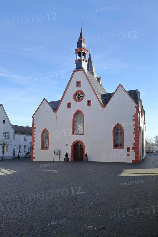 St. Nicholas Town Church on the market square in Babenhausen, Hesse, Germany, Europe