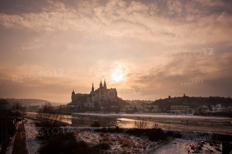 Winter atmosphere in Meissen with Albrechtsburg Castle