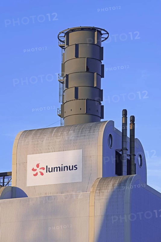 Luminus combined cycle power plant, Centrale Turbine, Gaz, Vapeur, TGV for production of electricity at Seraing, province of Liège, Belgium, Europe