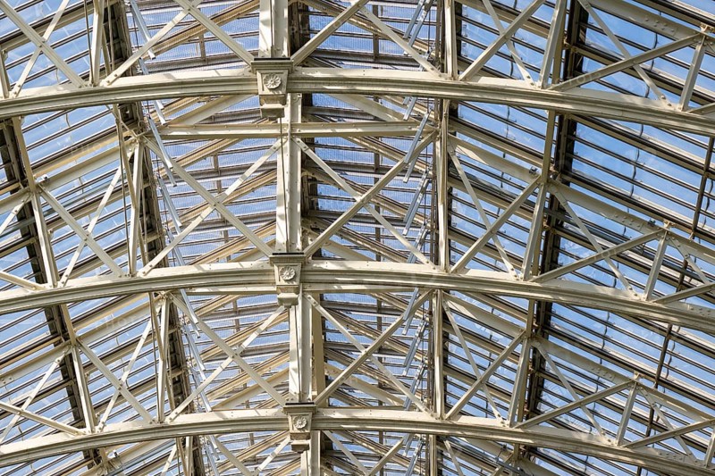 Roof construction, Temperate House, largest Victorian greenhouse in the world, Royal Botanic Gardens (Kew Gardens), UNESCO World Heritage Site, Kew, Greater London, England, Great Britain