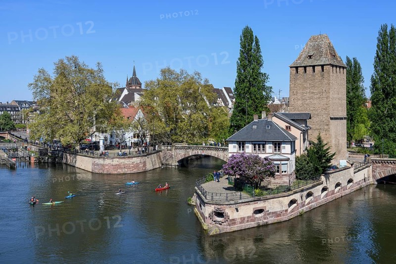 Ponts Couverts Bridge with the Heinricht Tower, Old Town or Grand Ile, Unesco World Heritage Site, Strasbourg, Département Bas-Rhin, Alsace, France, Europe