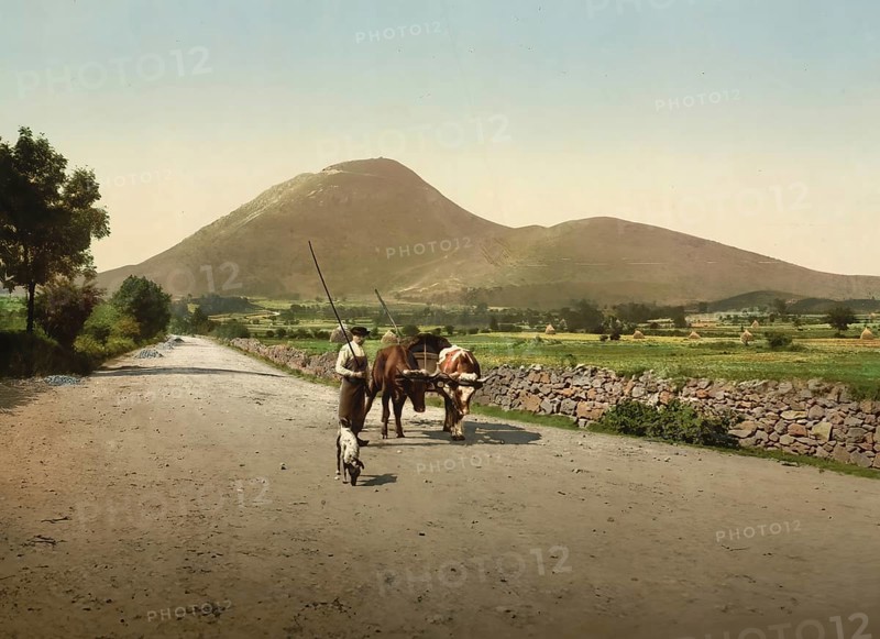 Le Puy de Dome, Clermont-Ferrand, France, c. 1890, Historic, digitally enhanced reproduction of a photochrome print from 1895, Europe