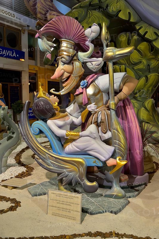 Falla, papier-mâché figures, at the Falles or Fallas spring festival, Dénia, Province of Alicante, Spain, Europe