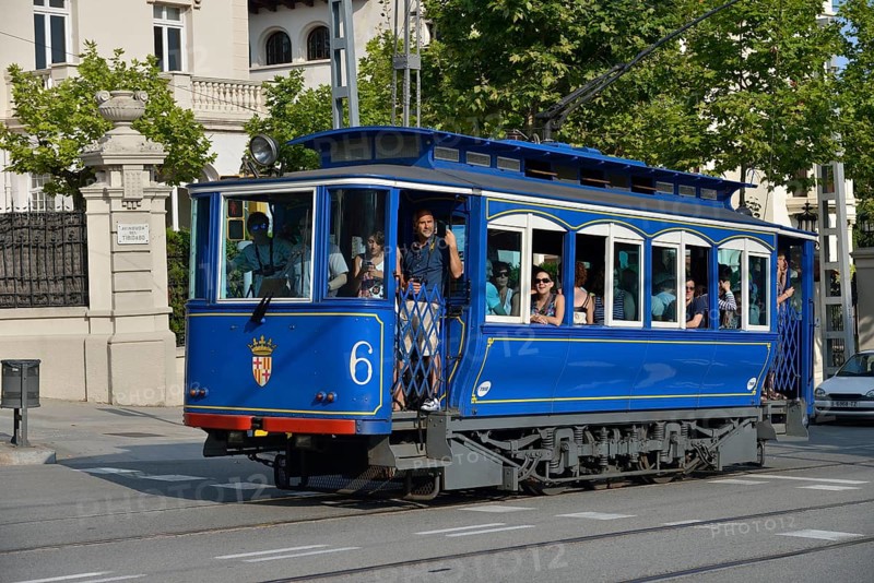 Tram on Tibidabo mountain known for its amusement park, Barcelona, ??Catalonia, Spain, Europe