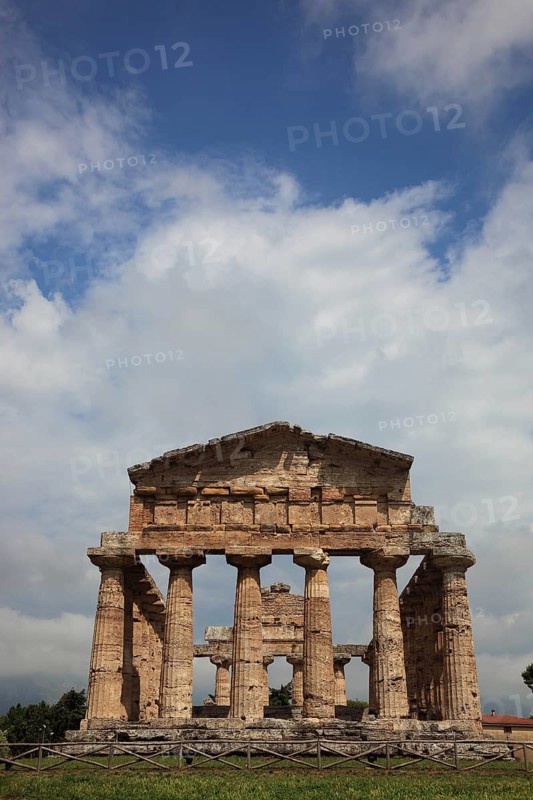The Athenaion, Temple of Ceres or Temple of Athena in Paestum, Campania, Italy, Europe