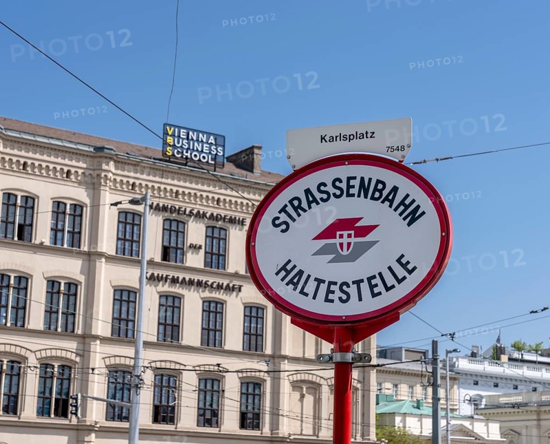 Tram stop, Karlsplatz, Vienna, Austria, Europe
