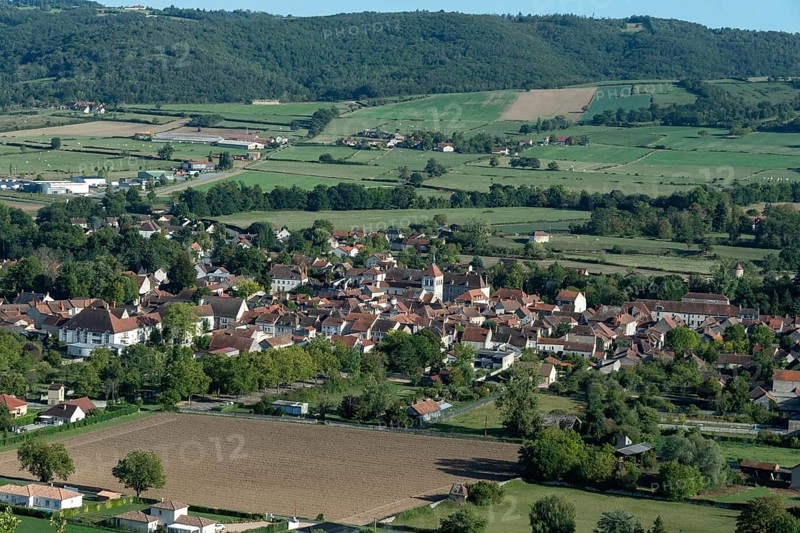 View on Ebreuil village. Allier department. Auvergne-Rhone-Alpes. France
