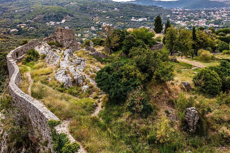 Citadel with the best view over the ruined town of Stari Bar, originally from the 11th century, is one of the most culturally and historically valuable sites in Montenegro, Stari Bar, Montenegro, Europe
