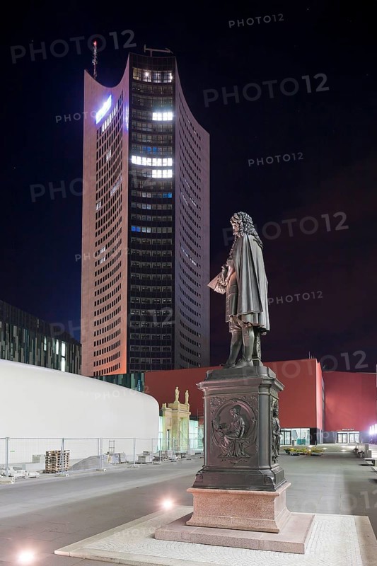 Leipzig Leibnitz monument on the new university campus