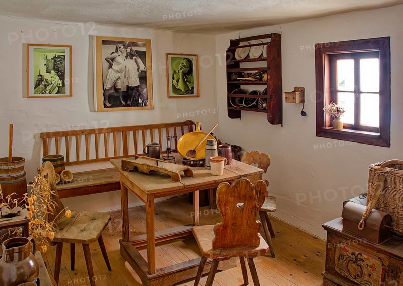 Miller's flat, Museum Wassermühle Höfgen near Grimma, interior, Saxony, Germany, Europe