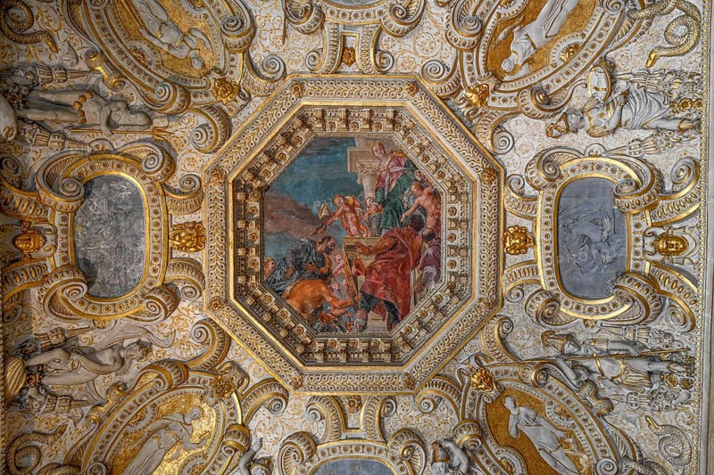 Ceiling painting, Doge's Palace, San Marco district, Venice, Veneto region, Italy, Europe