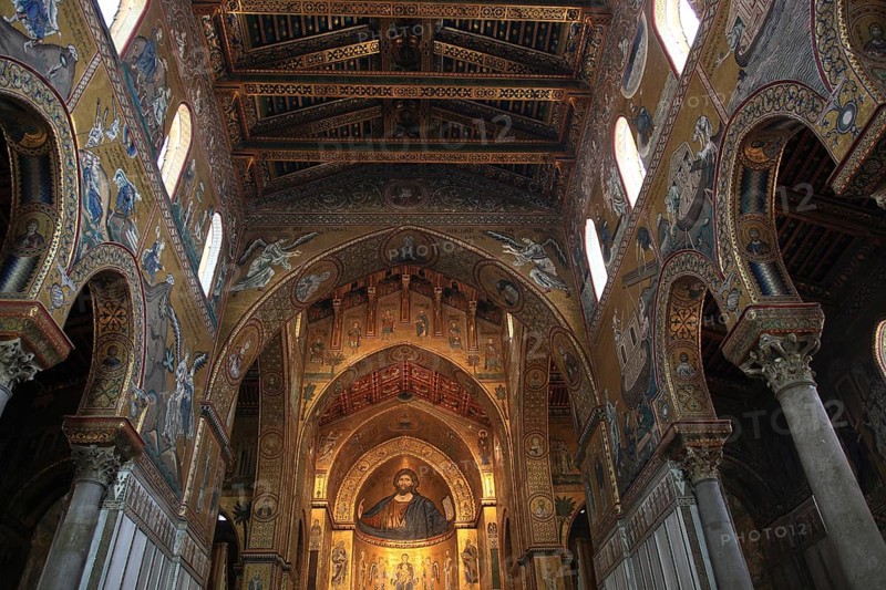 City of Monreale, in the Cathedral of Santa Maria Nuova, Unesco World Heritage Site, Sicily, Italy, Europe