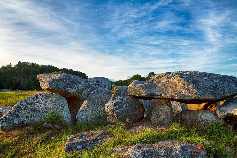 Menhirs near Carnac, megalithic culture, Brittany, France, Europe