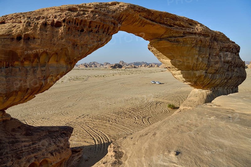 The Arch, also known as Rainbow Rock, near AlUla, Medina Province, Saudi Arabia, Arabian Peninsula, Asia