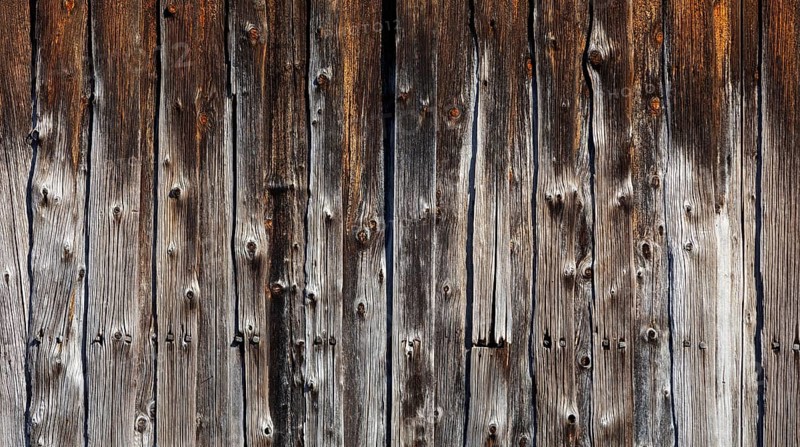 Old weathered wooden boards on a wooden wall, farmhouse, Upper Austria, Austria, Europe