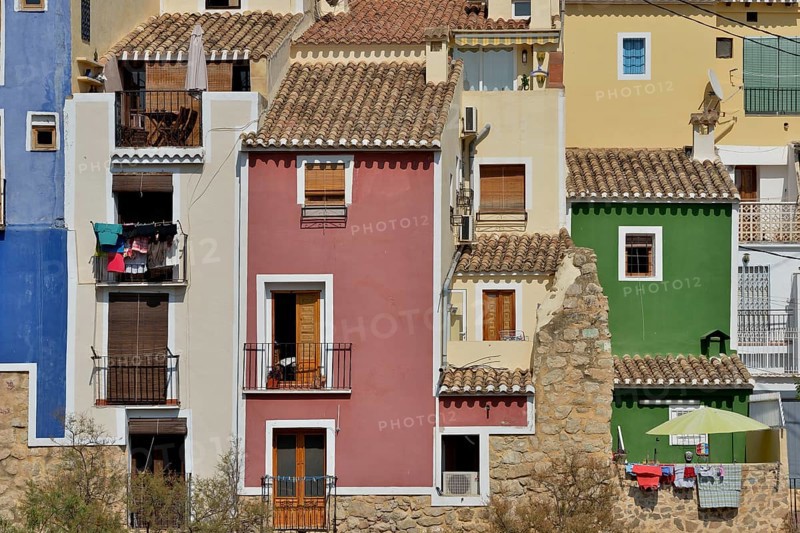 Colourful façades, Villajoyosa or La Vila Joiosa, Costa Blanca, Spain, Europe