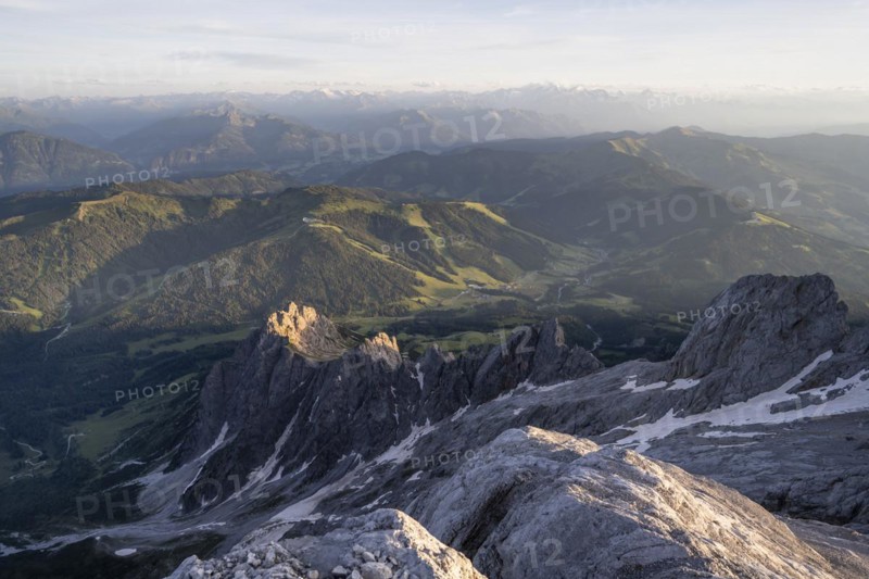 Taghaube, Grandlspitz, Mühlbacher Turm, Dramatic Mountain Landscape, View from Hochkönig, Salzburger Land, Austria, Europe