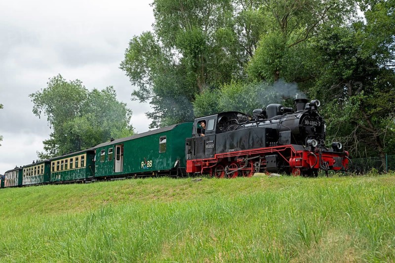 Rasender Roland steam railway, Lauterbach, Putbus, Rügen Island, Mecklenburg-Western Pomerania, Germany, Europe