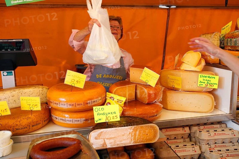 Cheese stall at the market, Den Burg, Texel, Cheese stall, Netherlands