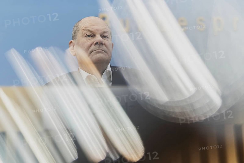 Olaf Scholz (SPD), Federal Chancellor, recorded at a federal press conference on current domestic and foreign policy issues Berlin, 14.07.2023., Berlin, Germany, Europe