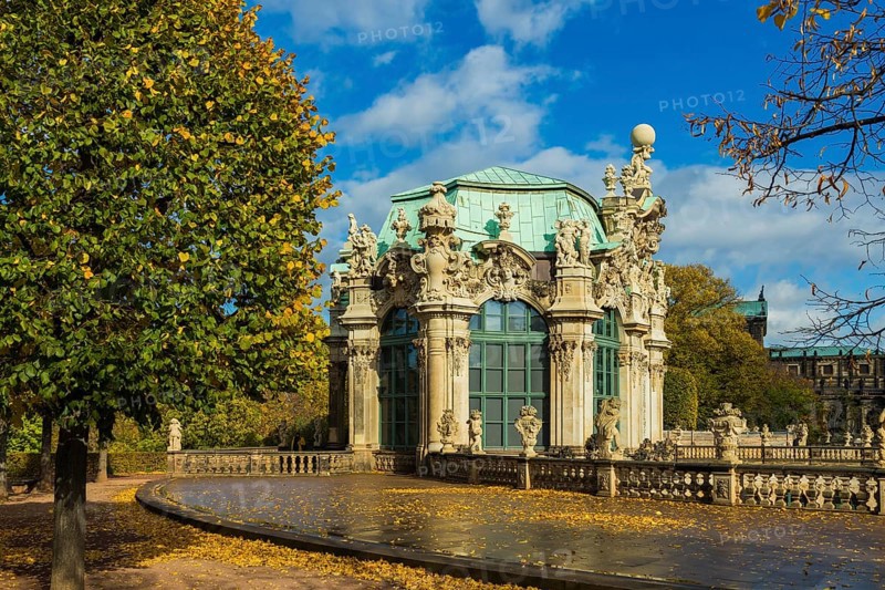 The world-famous Dresden Zwinger in autumn
