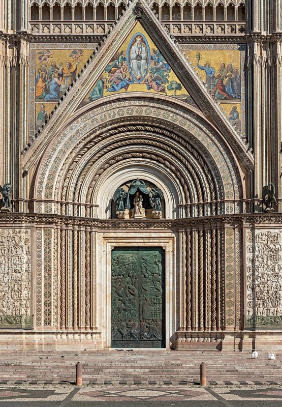 Portal of Orvieto Cathedral, Duomo di Orvieto, Umbria, Italy, Europe