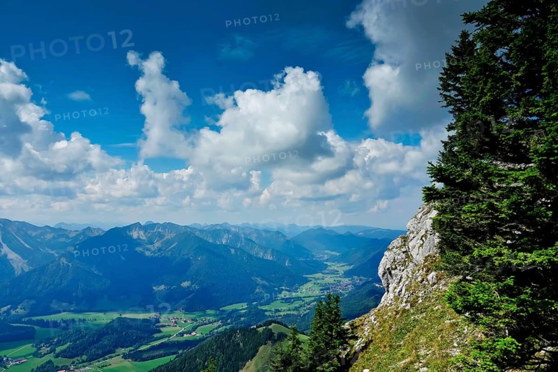 View from the Wendelstein into the surroundings, August, Bavaria, Germany, Europe