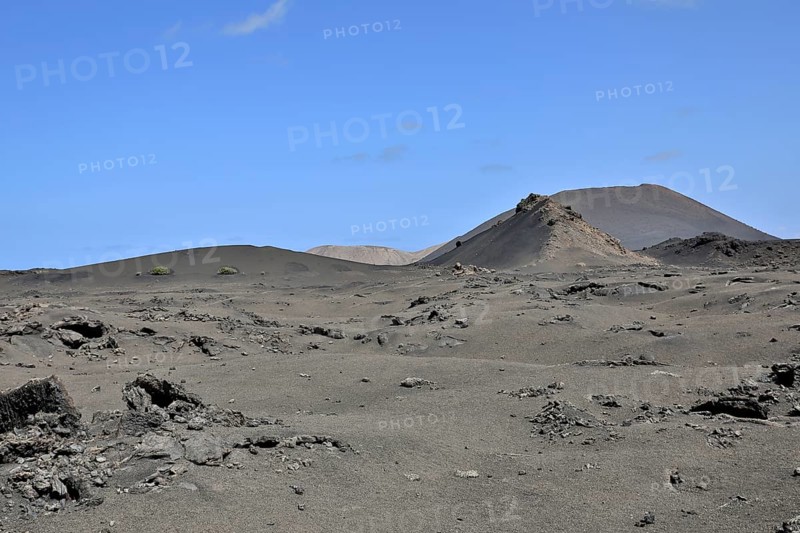 Mountain range with volcanoes in Timanfaya National Park, Lanzarote, Canary Islands, Spain, Europe
