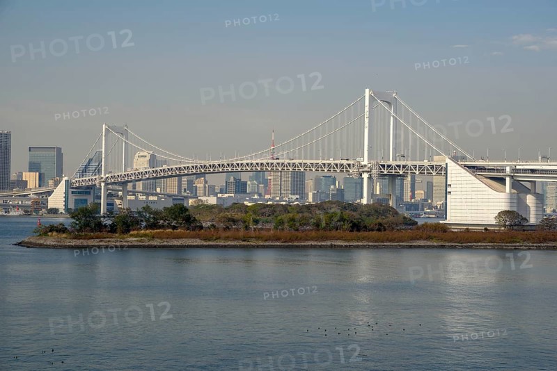 Rainbow Bridge, Odaiba Island, Tokyo, Japan, Asia