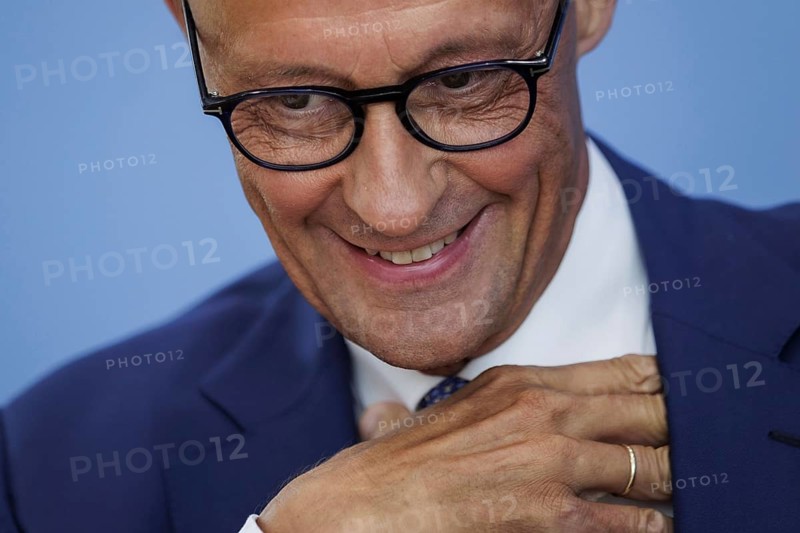 Friedrich Merz, CDU party chairman, at the Federal Press Conference on the consequences of Solingen. Berlin, 27.08.2024