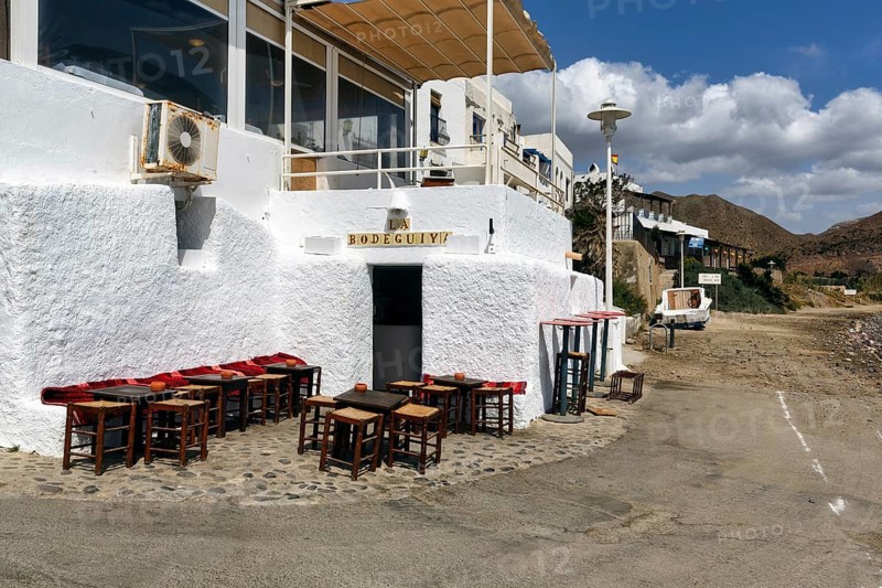 Bar La Bodeguiya, beach bar, Cabo de Gata Natural Park, Las Negras, Cabo-de-Gata-Nijar, Almeria, Andalusia, Spain, Europe