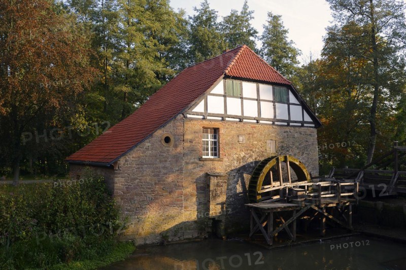 Oil mill at Brake Castle, Lemgo, North Rhine-Westphalia, Germany, Europe