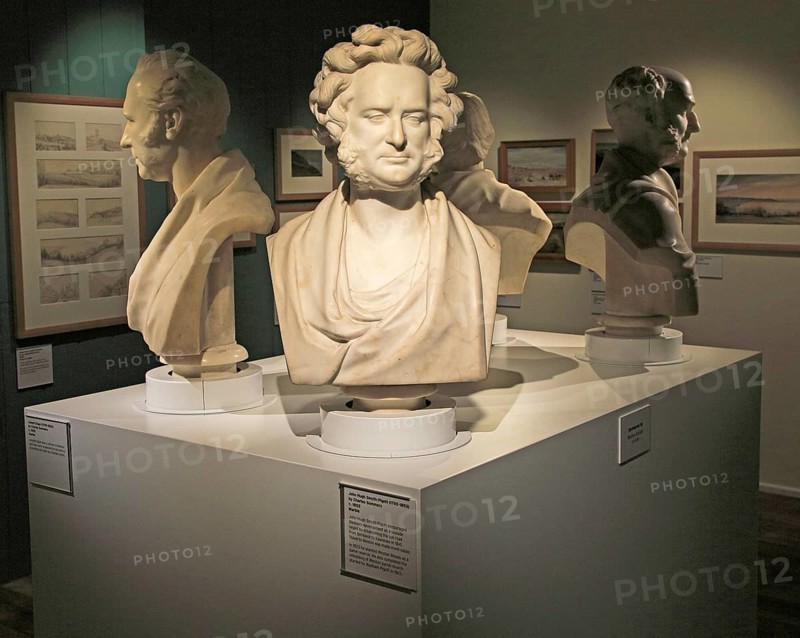 Marble bust John Hugh Smyth-Pigot (1792-1853), by Charles Summers c1852, Weston-super-Mare museum, Somerset, England, UK