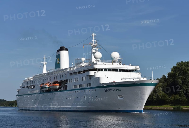 MS Deutschland sails through the Kiel Canal, Kiel Canal, Schleswig-Holstein, Germany, Europe