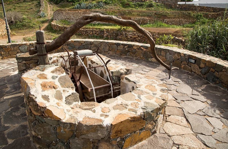 Historic traditional water wheel irrigation system, Betancuria, Fuerteventura, Canary Islands, Spain, Europe