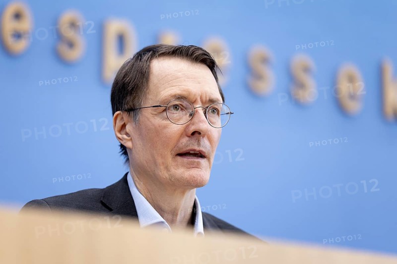 Karl Lauterbach (SPD), Federal Minister of Health, recorded during the press conference on the resolution on the Healthcare Reform Act (GVSG) at the Federal Press Conference in Berlin, 22 May 2024