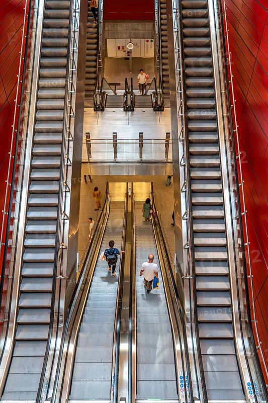 The metro, underground, light rail, in Copenhagen, 4 lines have been crossing the city since 2002, modern, driverless, automatic trains run every 2 minutes, Denmark, Europe