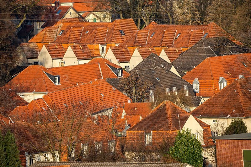 Schüngelberg housing estate, former colliery housing estate, Schüngelbergsiedlung mining estate, Buer district, Gelsenkirchen, North Rhine-Westphalia, Germany, Europe