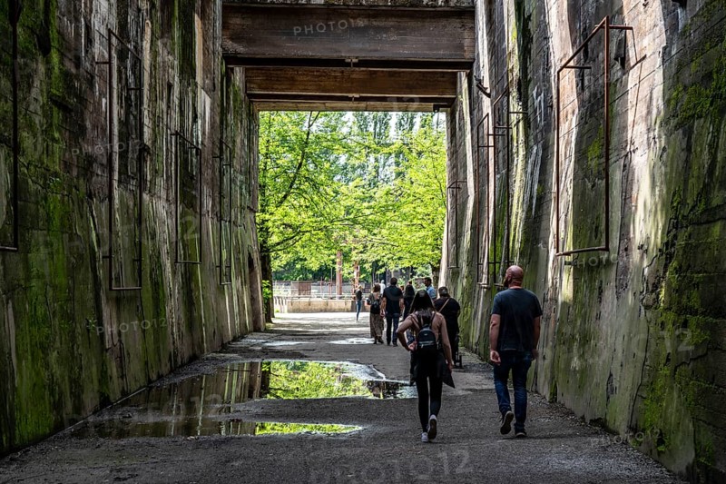 Duisburg North Landscape Park, tunnel through the bunker facilities, North Rhine-Westphalia, Germany, Europe
